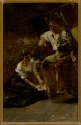 Mytí nohou (sibiřská scéna)