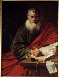 Svatý Pavel Psaní. Obraz Jacoba Adriaensze Backera (1608-1651) Ec. Hol.
