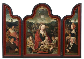 Triptych Pompeia Otta a jeho manželky Gerbich Cleanser (olej na panelu)