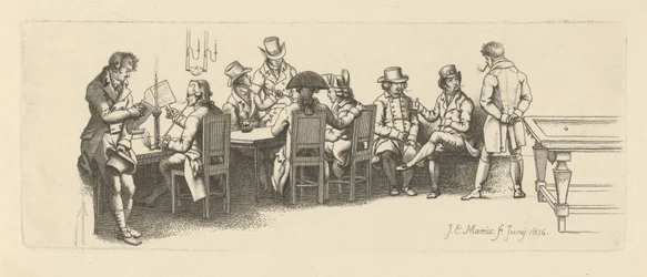 Muži v kavárně s kulečníkem, 1814