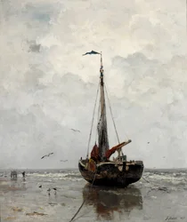 ""Bateau de peche"" (Rybářský člun) Peinture de Jacob Maris (1837-1899) - 1878 - Olej na plátně Rozměr 160x140 cm Gemeentemuseum Den Haag