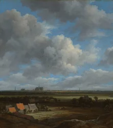 Pohled na Haarlem od severozápadu, s bělícími poli v popředí Pohled na Haarlem od severozápadu, s bělícími poli v popředí