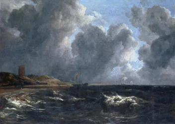 Storm off Egmond-aan-Zee (olej na plátně)