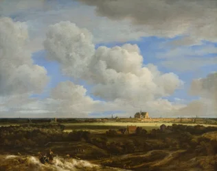 Panoramatický pohled na Haarlem, asi 1669 (olej na plátně)