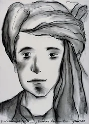 Durabali, 18 let Young, Bamyan, Afghánistán, 2002 (uhlí na papíře)