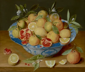 Zátiší s citrony, pomeranči a granátovým jablkem, kolem 1620-40