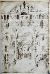 La flagellation du Christ Kresba perem a inkoustem od Jacopa Belliniho (1400-1470) 15. století Sun. 0,42x0,28 m Paříž, Musee du Louvre