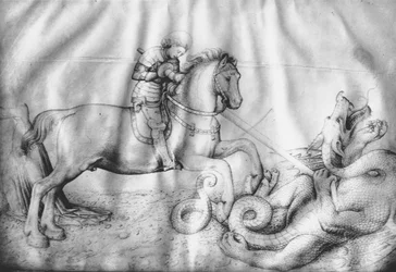 St. George, cca 1450 (inkoust na pergamenu)