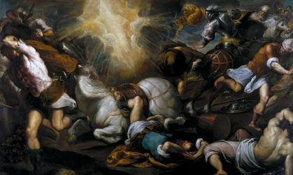 "Obrácení svatého Pavla na cestě do Damašku"" Obraz od Jacopa Palmy mladšího (1544-1628) 1592 Museo del Prado, Madrid