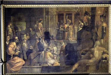 Cosimo I. de Medici zakládající Řád svatého Štěpána