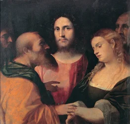 Kristus a žena přistižená při cizoložství, 1525-1528