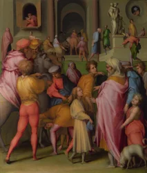 Joseph prodal Potifarovi ze Scény z příběhu o Josefovi, asi 1515