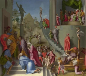 Joseph s Jacobem v Egyptě ze scén z příběhu o Josefovi, asi 1515