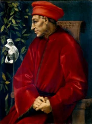 Portrét Cosima (Cosimo de Medici), známý jako Cosimo Starý Medici (1389-1464) Malba od Jacopa (Iacopo) Carrucci dit il Pontormo (Pontormo) (1494-1556)