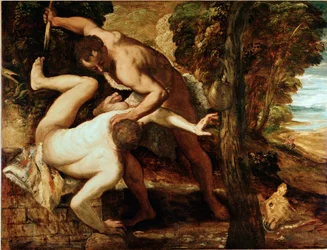 Kain zabíjí Ábela, 1550-1553. 149 x 196 cm. Galleria dell