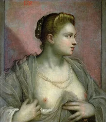 Portrét ženy odhalující svá ňadra, kolem roku 1570