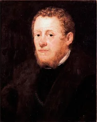 Portrét muže s červenými vlasy Malba od Jacopa Robusti dit Tintoretto (Tintoret) (1518-1594) 16. století Rozm. 52x43 cm Florencie, Galleria degli Uffizi (kanceláře)