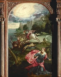 Svatý Jiří a drak, kolem roku 1560 (olej na plátně)