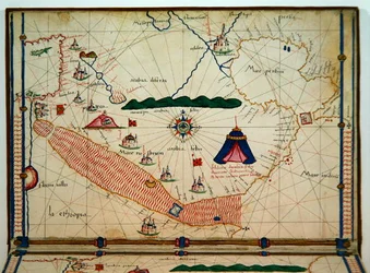 Paní Ital 550.0.3.15 fol.5v Mapa Rudého moře, z Carte Geografiche