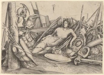 Vítězství ležící uprostřed trofejí, c. 15001503.