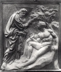Stvoření Adama, panel z Porta Magna, cca 1430 (mramor)
