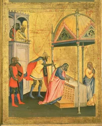 Umučení sv. Matouše, z oltářního obrazu sv. Matouše a výjevy z jeho života, kolem 1367-70 (tempera na panelu)