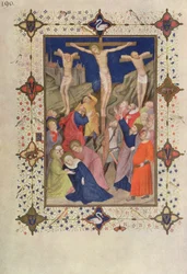 MS 11060-11061 Křížové hodiny: Žádné, Ježíš na kříži, z „Tres Riches Heures du Duc de Berry“