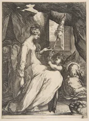 Panna a dítě s andělem, 1612-16.
