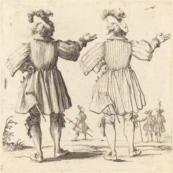 Důstojník s Plume, při pohledu zezadu, 1617 a 1621.