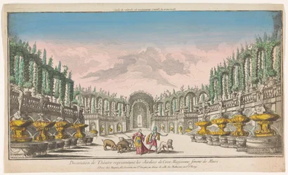 Pohled na zahradu Circe Decoration de théatre, reprezentativní les Jardins de Circe (název na objektu)