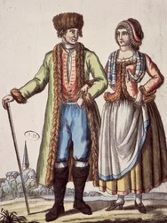 Pár z Prahy, rytina Jacques Grasset de Saint - Sauveur (1757 - 1810)