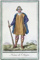 Muž z Aragonie (Španělsko) - v “”Encyklopedie cest”” od Grasset St Sauveur, ed. 1796