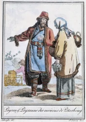 Rolník a rolník z Petersburgu - v „“Encyklopedie cest”” od Grasset St Sauveur, ed. 1796