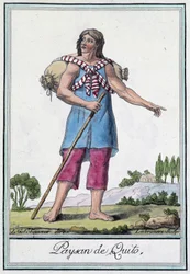 Rolník de Quito (Ekvádor) - v “”Encyklopedie cest”” od Grasset St Sauveur, ed. 1796