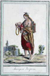 Sauvagesse iroquoise - v “”Encyklopedie cest”” od Grasset St Sauveur, Paříž