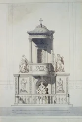 Design for a Pulpit, c.1825 (pero a inkoust a wc na papíře)