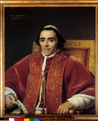 Polotělý portrét papeže Pia VII. (Gregoire Chiaramonti), papež v roce 1800 (1742-1823) Obraz Jacques Louis David (1748-1825) 19. století Sun. 0,91x0,85 m. - Polotělový portrét papeže Pia VII. (Gregoire Chiaramonti), papeže v roce 1800 (1742-1823). Malování