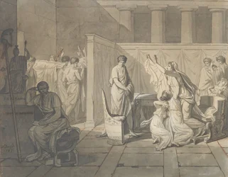 Studie pro The Lictors Bringing Brutus the Body of his Sons, 1787.