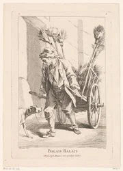 Pouliční prodavač s košťaty Balais Balais (název na objektu) Cris de Paris (název série) Street Vendors of Paris (název série)