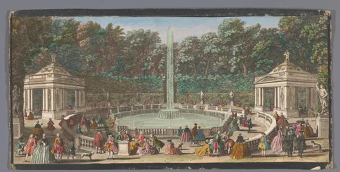 Pohled na Bosquet des Dômes v zahradě Versailles Les Domes (název na objektu)