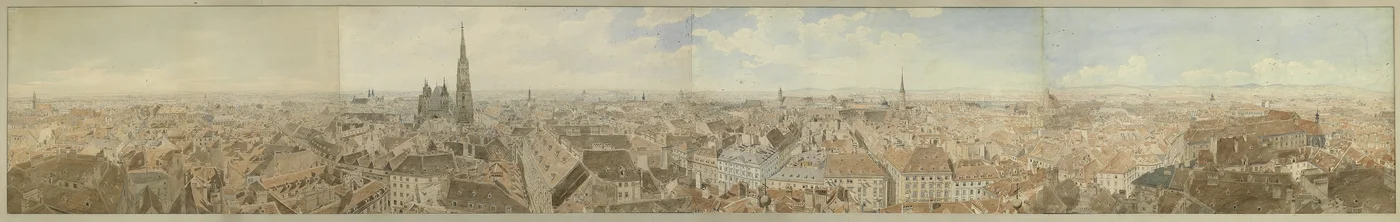 Panorama Vídně z kupole kostela svatého Petra