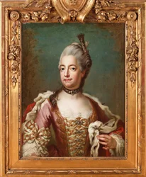 Louise Ulrique (Louise-Ulrique) de Prusse (1720-1782), reine de Suede - Peinture de Jakob Bjoerk (1726-1793), huile sur toile, 73x55 cm - Louisa Ulrika of Prussia, Oil on canvas by Jakob Bjoerk - Private Collection   1401448   cs       czech Successfully T