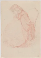 Oboustranná kresba Fumette a tančících klaunů, 1855-1859.