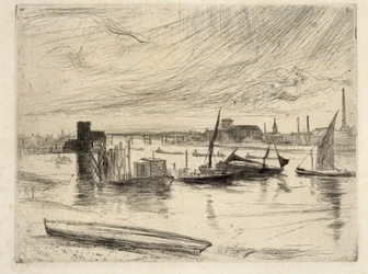 Brzy ráno, Battersea, 1861 (suchá jehla)