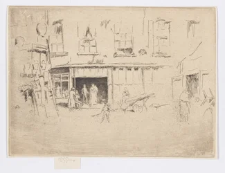 Malý dvůr, asi 1880-81 (lept; tuš na papíře)