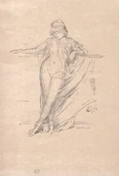 Malá zahalená postava naklánějící se, 1894.