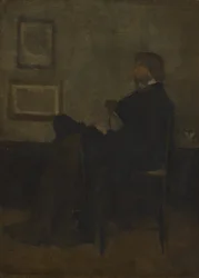 Studie k Aranžmá v šedé a černé, č. 2: portrét Thomase Carlylea, 1872-73