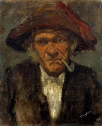 Obraz The Man Has The Pipe od Jamese Mac Neila Whistlera (1834-1903)