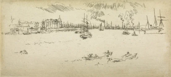 Tilbury, ze souboru dvanácti leptů s názvem The Naval Review, 1887