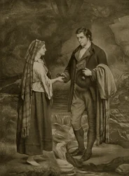 Zasnoubení Roberta Burnse a Highland Mary, 1785, ilustrace z 